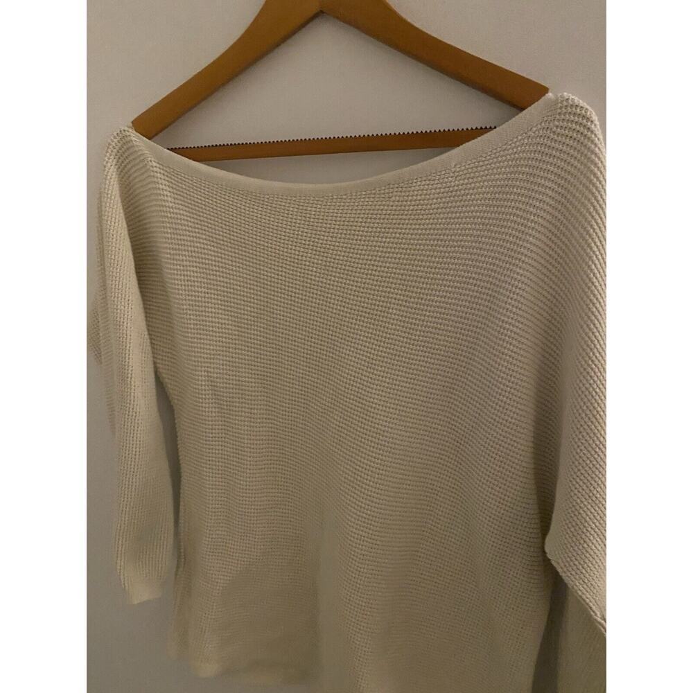 Treasure Bond Slight Off Shoulder Waffle Cotton Top Size M